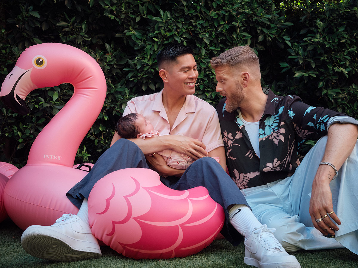 Mark and Scott Hoying with daughter Birdie. Photo credit: Mary Catherine Finney.